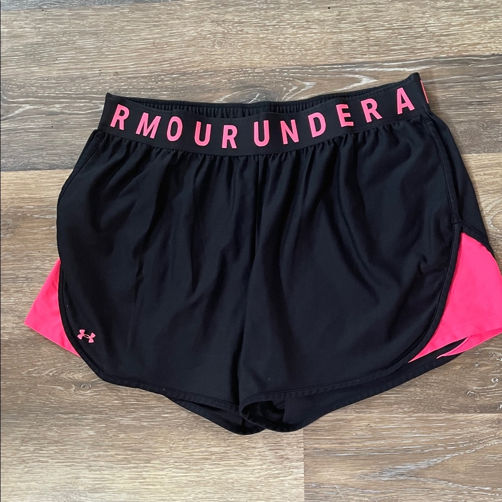 Under Armour Women's Athletic Shorts in Black and Pink